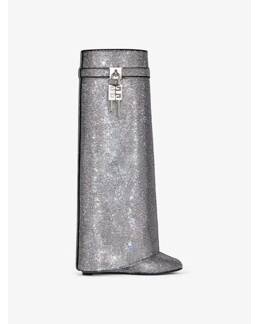 Givenchy Botte Shark Lock Strass Argent